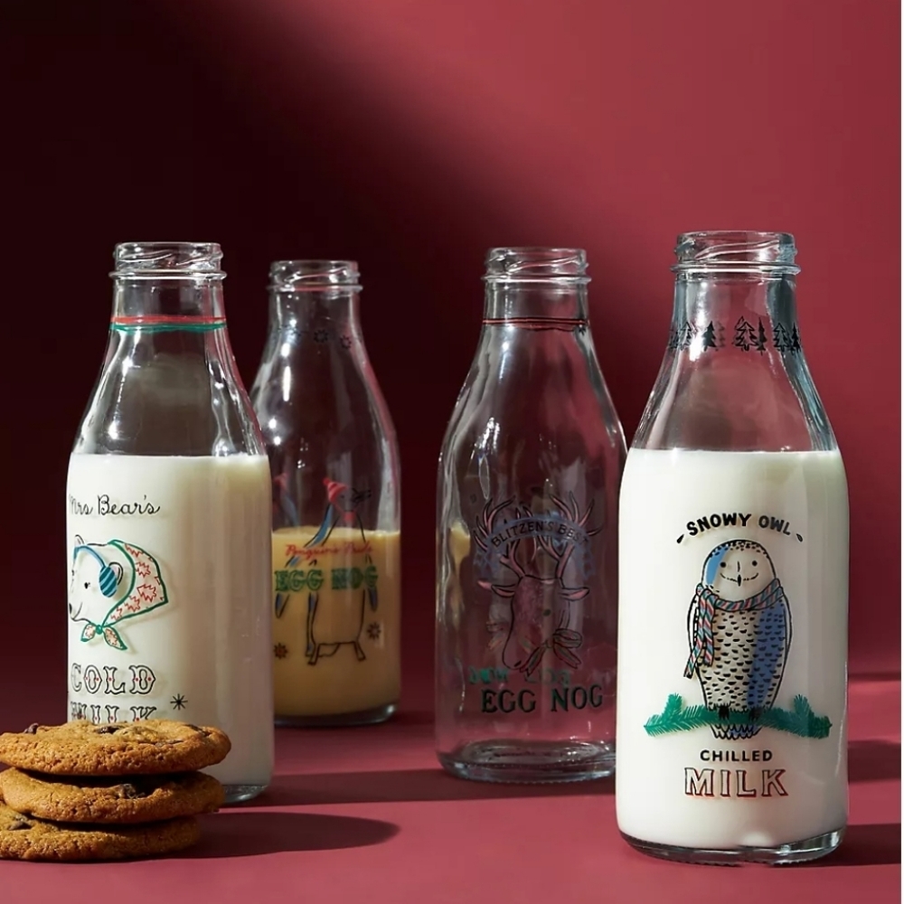 Anthropologie George & Viv Retro Milk Bottle - Snowy Owl Chilled Milk - Picture 3 of 9